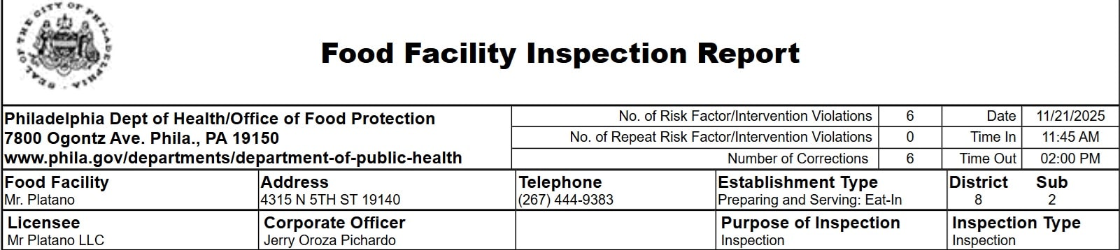 The report said no person shall operate a food establishment handling non-prepackaged potentially hazardous food without having at least one certified food safety employee on-site at all times.