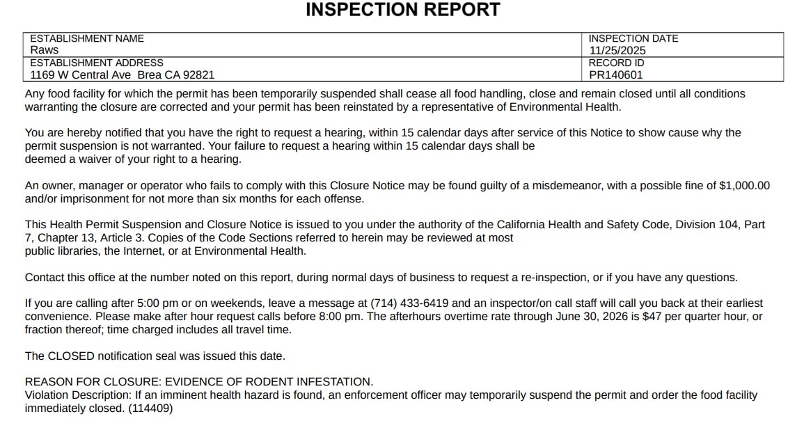 The operators were instructed to remove items not necessary for the business’s operation