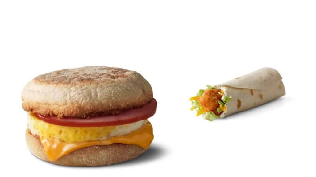 A representation of McMuffin and Snack Wrap by McDonald's