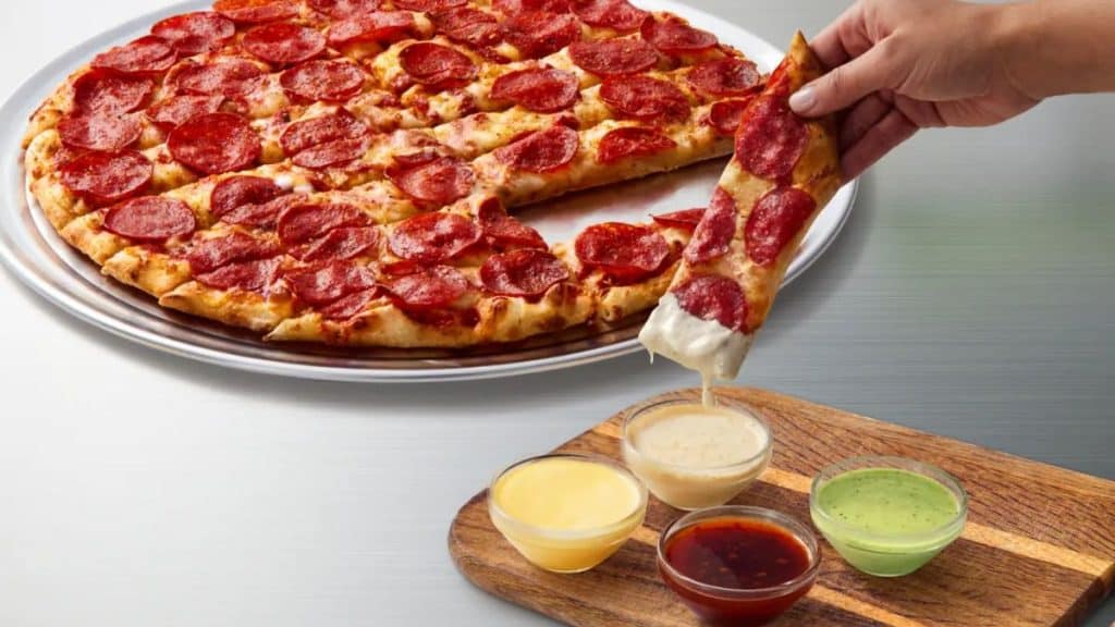 Papa Dippa Pizza by Papa John’s with different garlic dips (Source: papajohns.com)