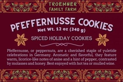 Troemner Family Farm has issued an allergy alert for Pfeffernusse cookies due to undeclared milk, wheat, and soy, prompting a recall.
