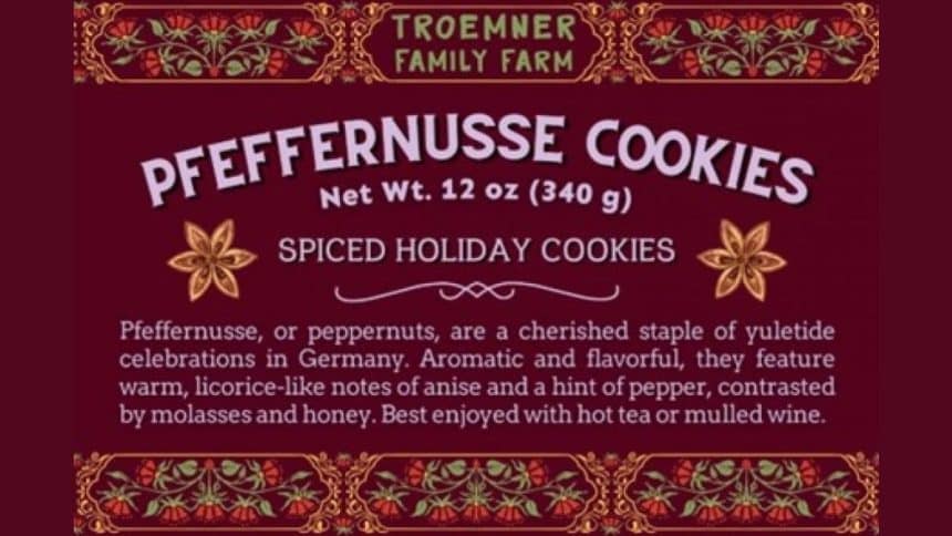 Troemner Family Farm has issued an allergy alert for Pfeffernusse cookies due to undeclared milk, wheat, and soy, prompting a recall.