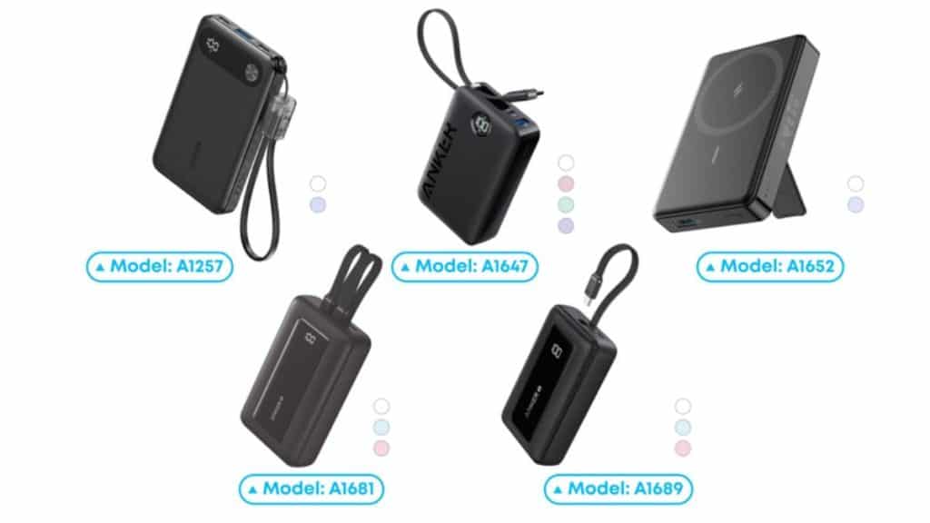 Multiple models of recalled Anker Power Banks (Source: cpsc.gov)