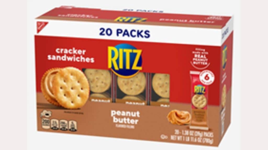 A pack of RITZ Peanut Butter Cracker Sandwiches