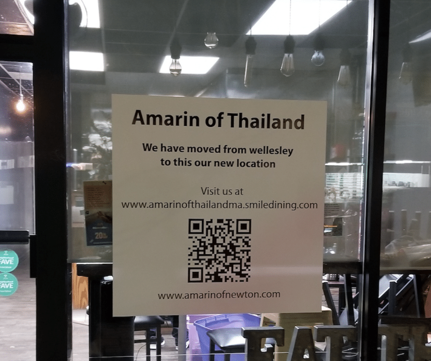 Amarin of Thailand Reopening in Newtonville After Wellesley Closure