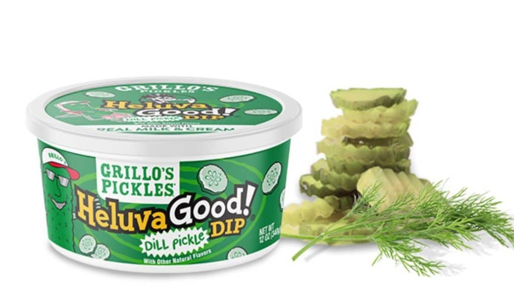 Grillo’s Pickles and Heluva Good! teamed up to bring Dill Pickle flavored dip (Source: heluvagood.com)