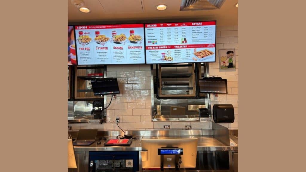 Crew members prepare each menu item fresh daily, from mixing Cane’s Sauce and grilling toast to seasoning fries and brewing tea.