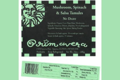 Primavera Nueva Inc. has extended the product list of select 4-count tamales due to potential Listeria monocytogenes contamination.