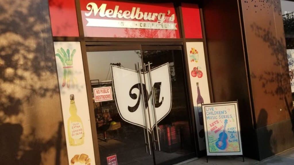 Entry gate of restaurant and grocery store, Mekelburg’s (Source: Yelp)