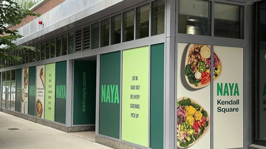 Middle Eastern brand NAYA is debuting a new location at Kendall Square in Greater Boston on January 14.