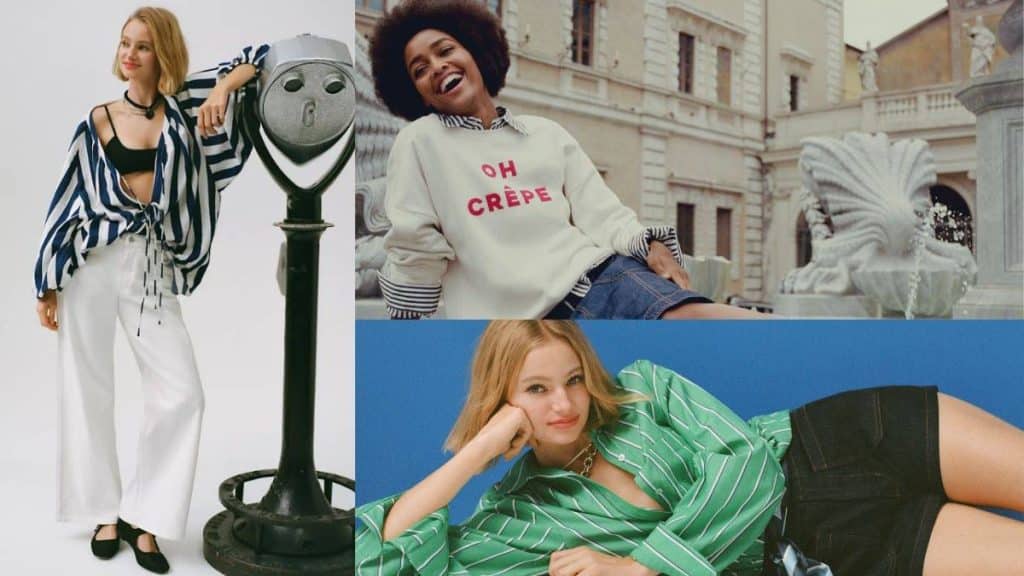 This image shows multiple models wearing offerings by Maeve.