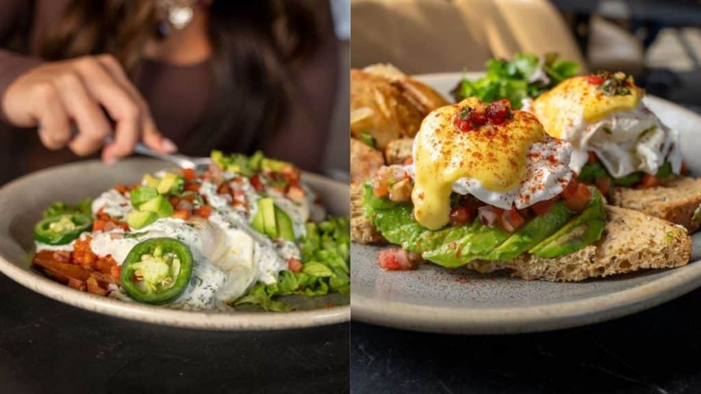 Images of how breakfast plates look at Eggspectation outlets
