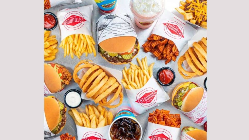 This image shows food items offered by Fatburger, which is owned by FAT Brands Inc.