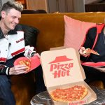 Nick Carter and Howie Dorough and Pizza Hut pizza