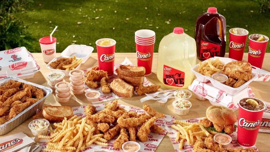 An illustration of multiple menu items from Raising Cane’s (Source: Official, Photo Credit: Raising Cane’s)