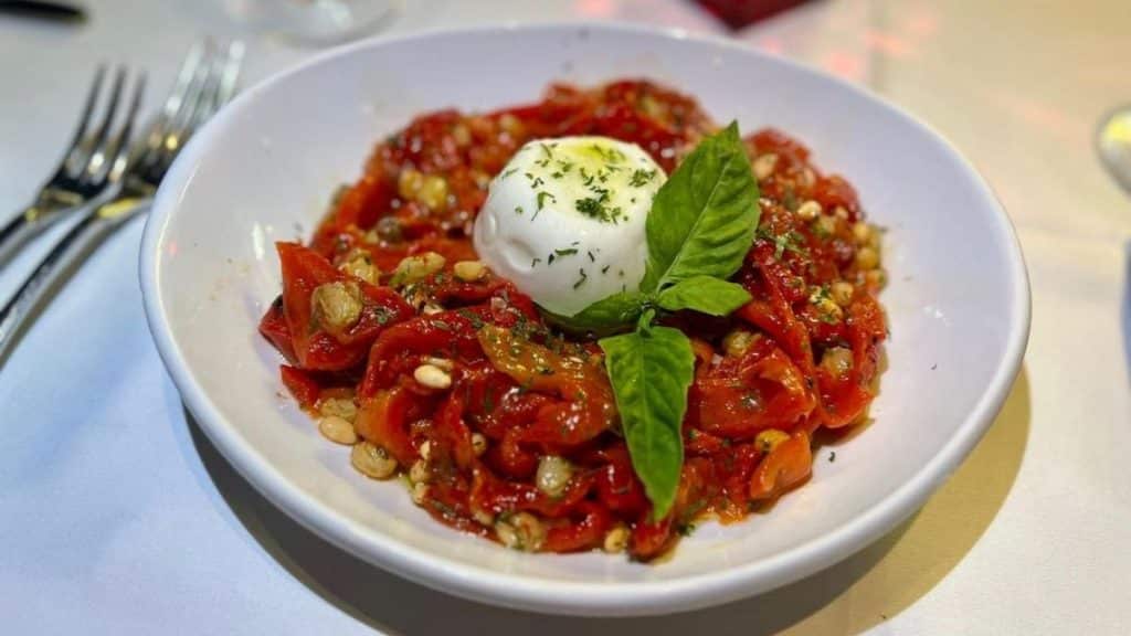 Image of Roasted Red Peppers & Burrata served at Rao’s