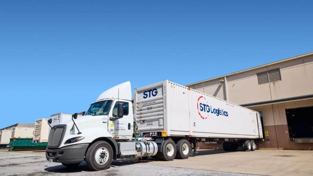 This image shows a truck owned by the logistics company.