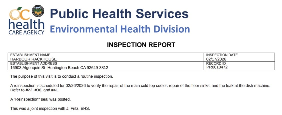 The restaurant is expected to repair the main top cooler and the leak in the dish machine.