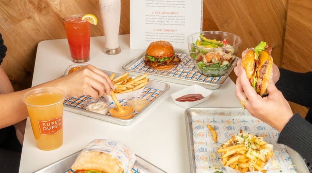 Burgers available at the shop