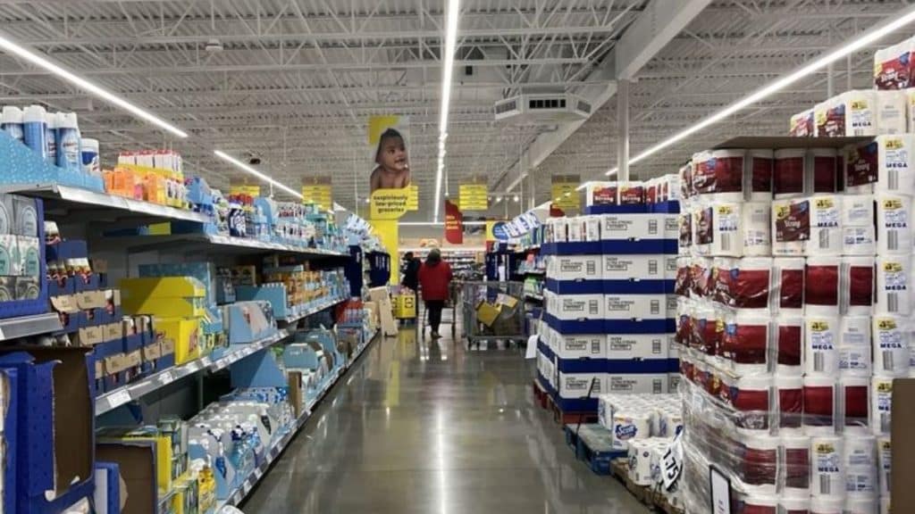Inside the aisle of Lidl US