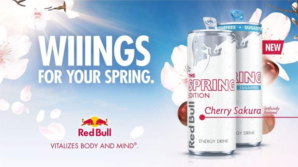This image shows Cherry Blossom Sakura flavor by Red Bull.