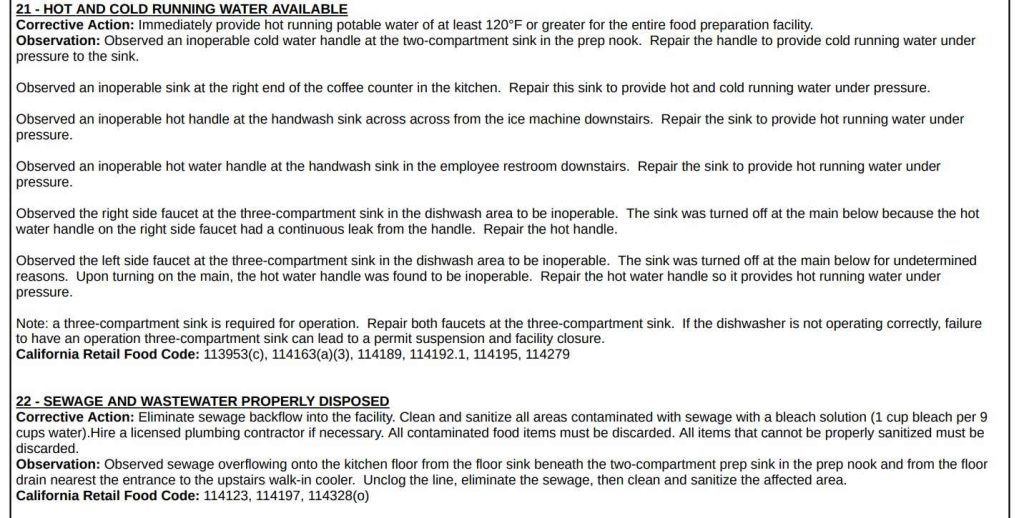 Fish and Farm inspection report mentioning violations