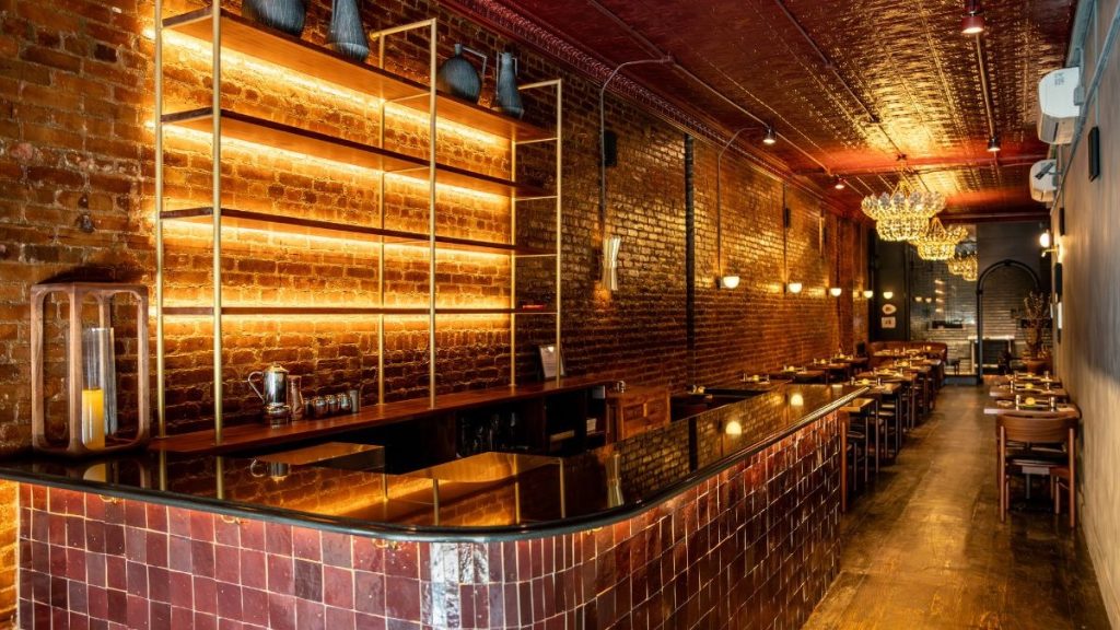 Inside Drāvida restaurant, with an essence of traditional interiors