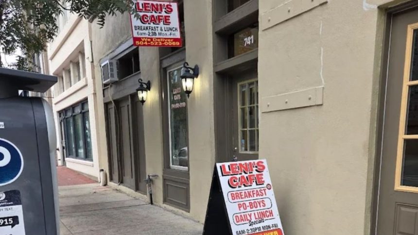 Exterior view and entrance of Leni’s Cafe in New Orleans