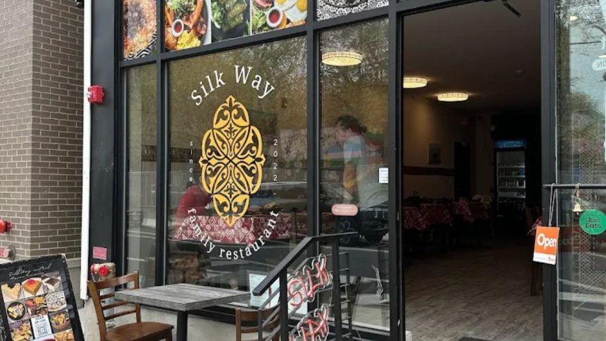 Entrance of Silk Way restaurant in Philadelphia (Google Photos by Kulzhiyan Kenesovna Baldwin)