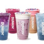 This image shows drinks offered through the latest festive lineup of Dunkin’