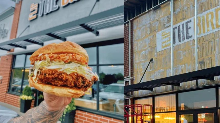 Flip the Bird storefront and burger image
