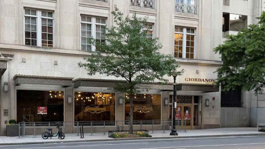 This image shows an exterior view of Giordano’s in Washington, D.C.
