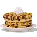 This image shows IHOP’s viral Dubai Chocolate Pancakes