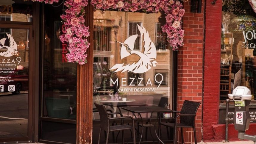 Entrance of Mezza9 Café & Desserts in Rochester (Mezza9 Cafe & Desserts | Yelp)
