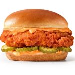This image shows the Hot as Fire Chicken Sandwich by 7-Eleven, Inc.