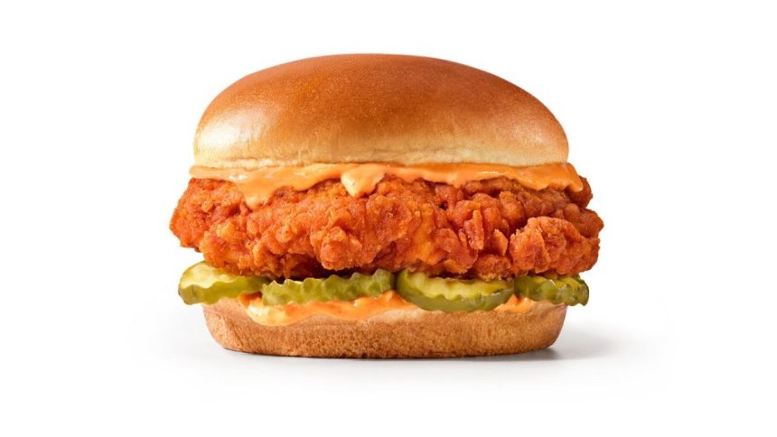 This image shows the Hot as Fire Chicken Sandwich by 7-Eleven, Inc.
