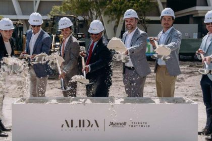 L to R - Scott Egarian, FrontRange Capital Investors; Kyle Flippen, FrontRange Capital Investors; Diego Bonet, LD&D; WPB Mayor Keith James; George Samarjian, IGEQ; Alejandro Bonet, LD&D; Christopher Davis, FrontRange Capital Investors (Official PR)