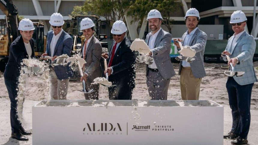 L to R - Scott Egarian, FrontRange Capital Investors; Kyle Flippen, FrontRange Capital Investors; Diego Bonet, LD&D; WPB Mayor Keith James; George Samarjian, IGEQ; Alejandro Bonet, LD&D; Christopher Davis, FrontRange Capital Investors (Official PR)