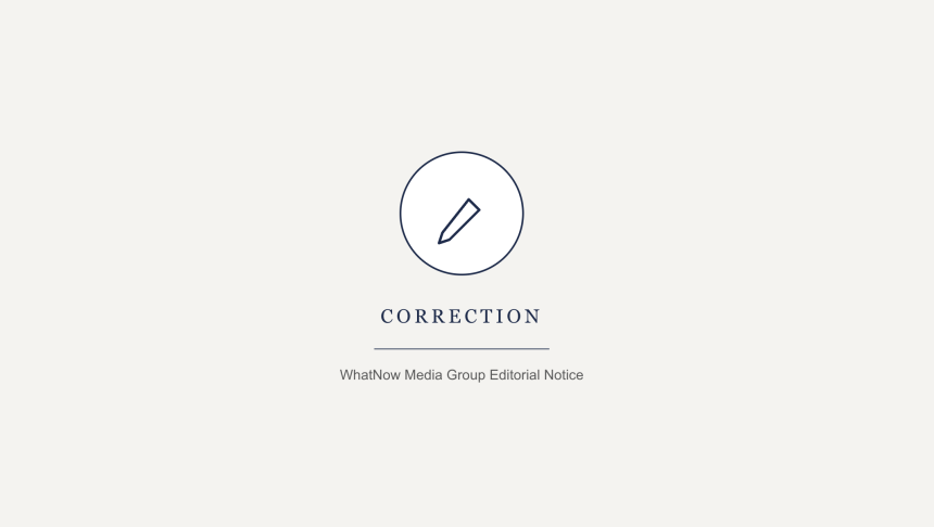 Editorial correction notice