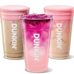 Image of pink-themed beverages at Dunkin’ (news.dunkindonuts.com)