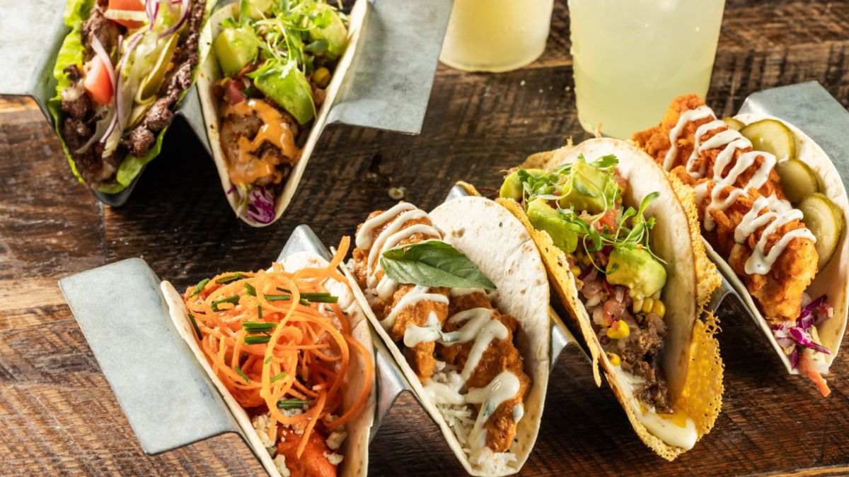 Velvet Taco Taco spread and drinks at Velvet Taco (Velvet Taco PR)
