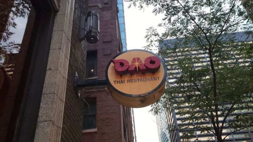 This image shows an outside view of Dao Thai Restaurant