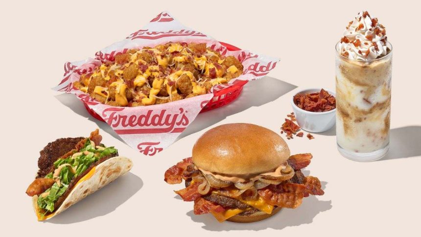 This image shows Freddy’s newly announced items for Bacon Fest