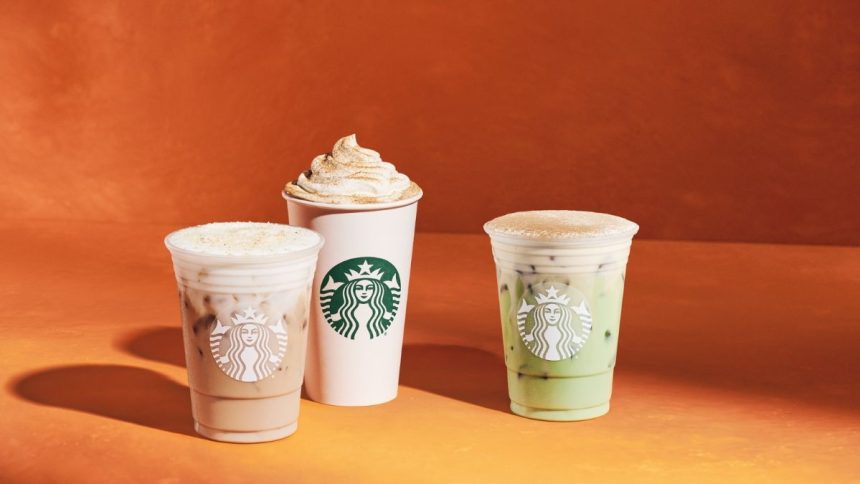 This image shows new fall menu additions at Starbucks