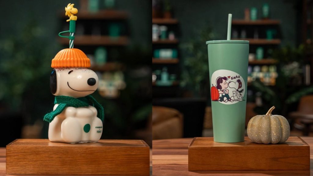 This image shows different Peanuts characters are featured in the fall lineup